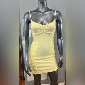 NWOT Yellow Spaghetti Strap American Threads Bodycon Mini Dress
